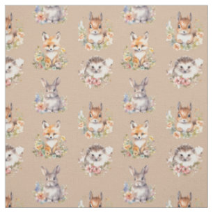 Tecido Animais florestais em Cashmere