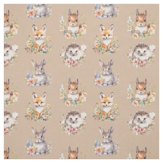 Tecido Animais florestais em Cashmere (Modelo)