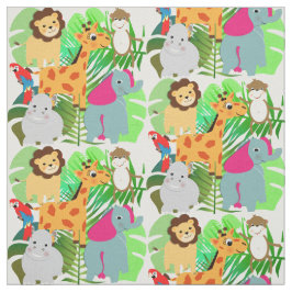 Tecido Animal de animação de crianças Safari, uma selva c