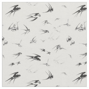 Tecido Animal retro da natureza do pássaro da andorinha