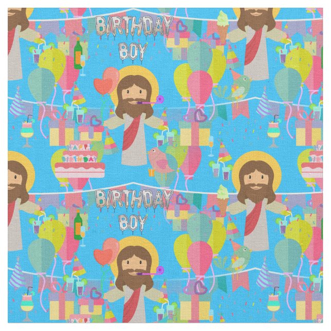 Tecido aniversariante jesus xmas (Detalhe)