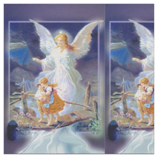 Tecido Anjo-da-guarda com crianças