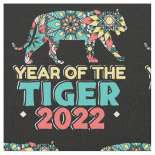 Tecido Ano Novo Chinês do Tigre 2022 - Mandala