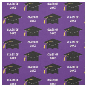 Tecido Ano Roxo da Classe de Boné de formatura Personali
