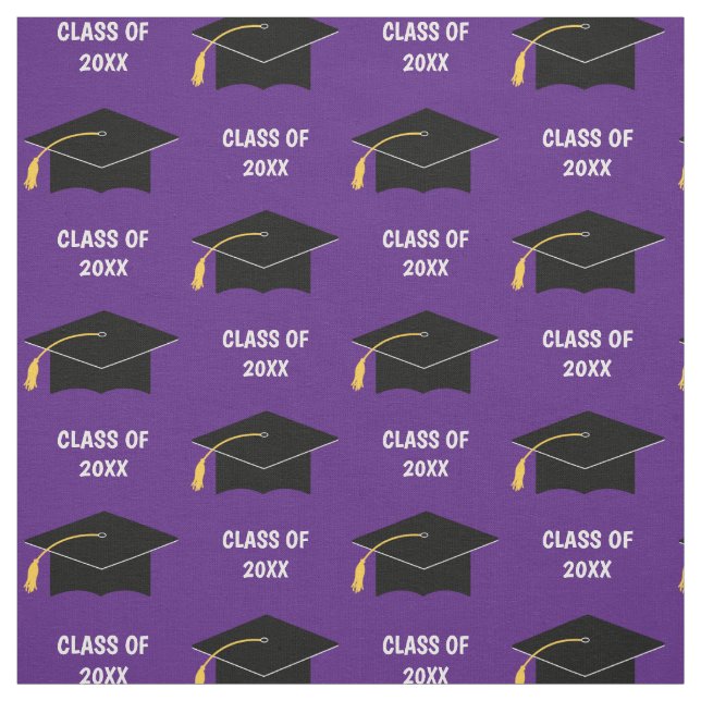 Tecido Ano Roxo da Classe de Boné de formatura Personaliz (Modelo)