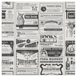 Tecido antigo jornal de halloween assustador, branco