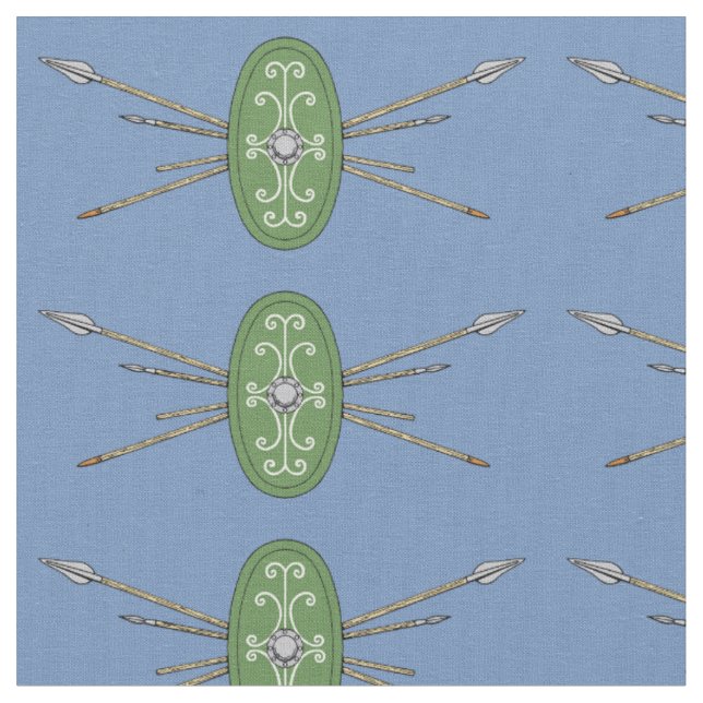 Tecido Antigos escudos e lanças celtas (Detalhe)