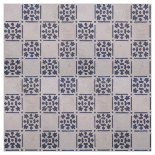 Tecido Antique Delft Azulejo Blue: Padrão Clássico de Art