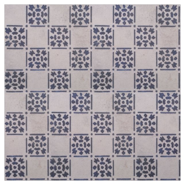 Tecido Antique Delft Azulejo Blue: Padrão Clássico de Art (Modelo)