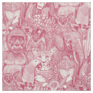 Tecido apenas animais da selva africana viva magenta hp