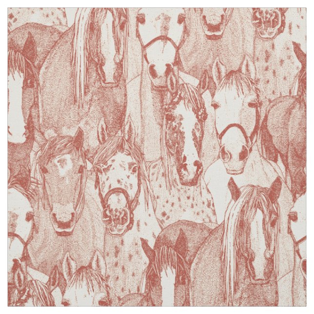 Tecido apenas cavalos páprica pérola (Modelo)