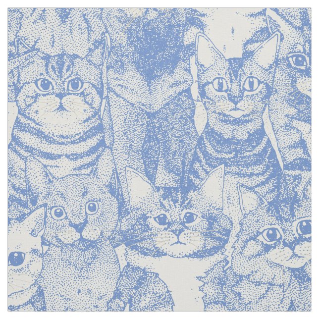 Tecido apenas gatinhos azuis (Modelo)