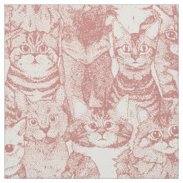 Tecido apenas gatinhos rosa cor-de-rosa