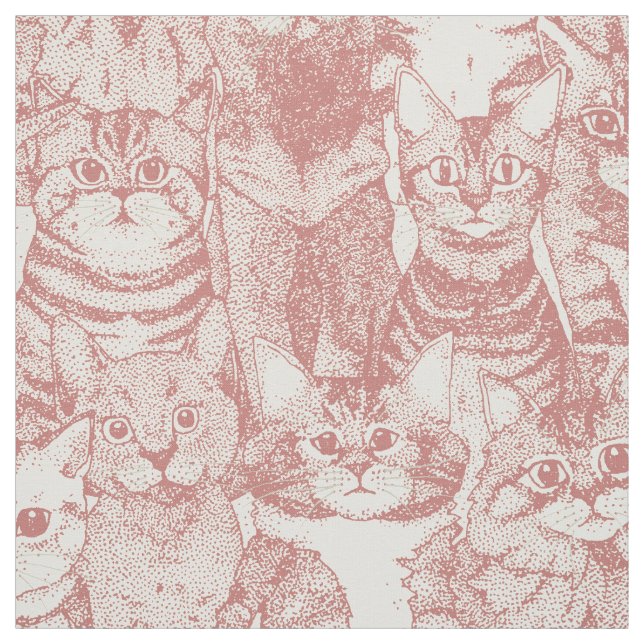Tecido apenas gatinhos rosa cor-de-rosa (Modelo)
