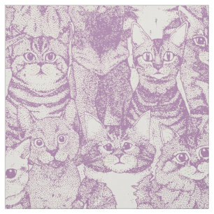 Tecido apenas gatinhos violeta