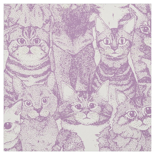 Tecido apenas gatinhos violeta (Modelo)