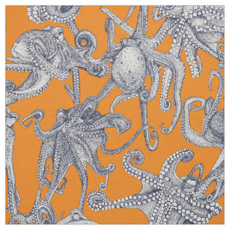 Tecido apenas polvo azul naval satsuma laranja