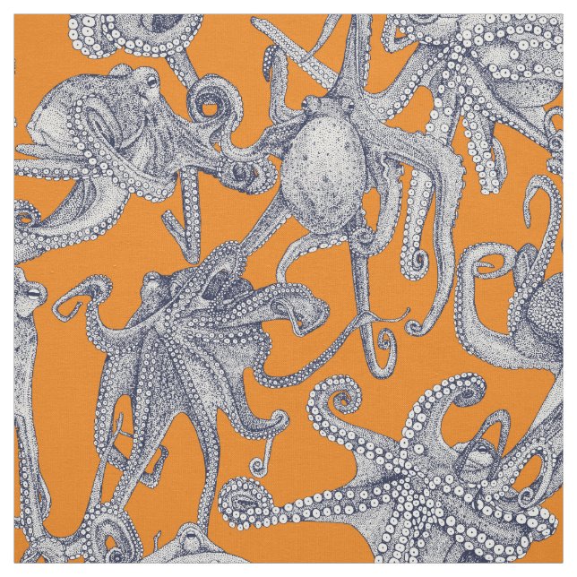 Tecido apenas polvo azul naval satsuma laranja (Modelo)