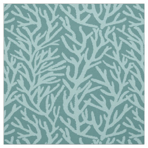 Tecido Aqua Coral Teral Ocean Coastal