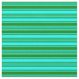 Tecido Aqua e Linhas Verdes