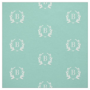 Tecido Aqua Laurel Wreath Monograma