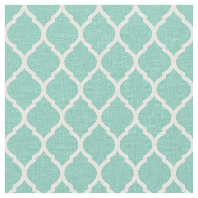 Tecido Aqua Marroquino Quatrefoil (Detalhe)