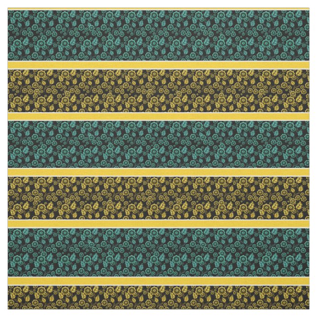 Tecido Aqua/ouro, dourado/listras brancas - preto (Modelo)