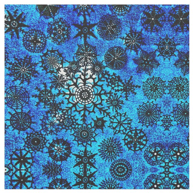 Tecido Aqua Snowflake de Lillian (Detalhe)