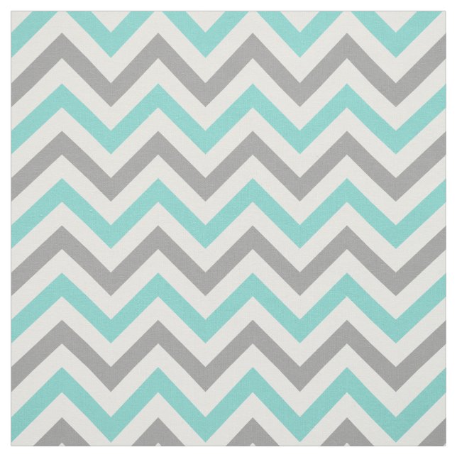 Tecido Aqua Turquoise, Cinza De Dk, Wht LG Chevron ZigZag (Modelo)