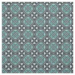 Tecido Aqua Turquoise Teal Blue Mosaic Padrão marroquino