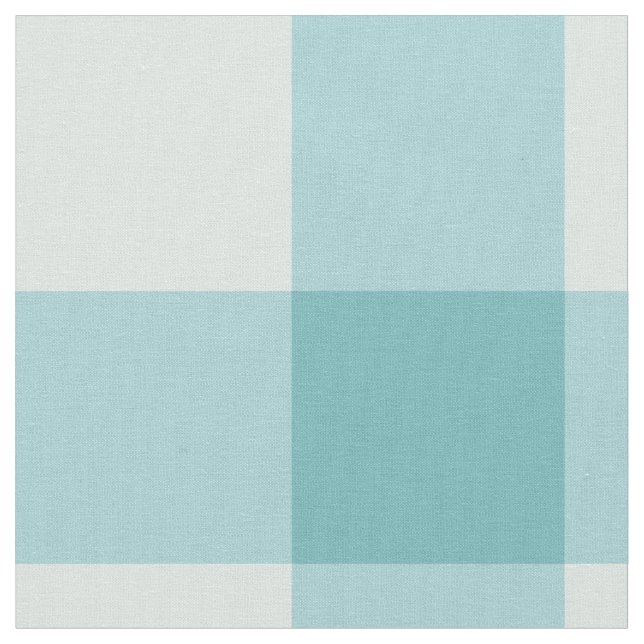 Tecido Aqua White Gingham Check Combed Cotton Fabric (Detalhe)