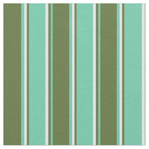 Tecido Aquamarina, verde-oliva escuro e colorido branco