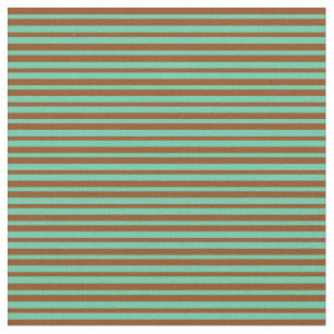 Tecido Aquamarine e Brown Pattern