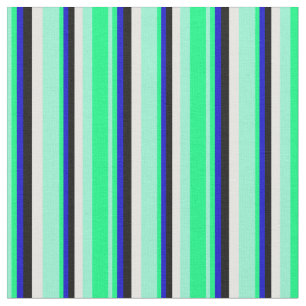 Tecido Aquamarine, Verde, Azul, Preto e Creme de Casa Neg