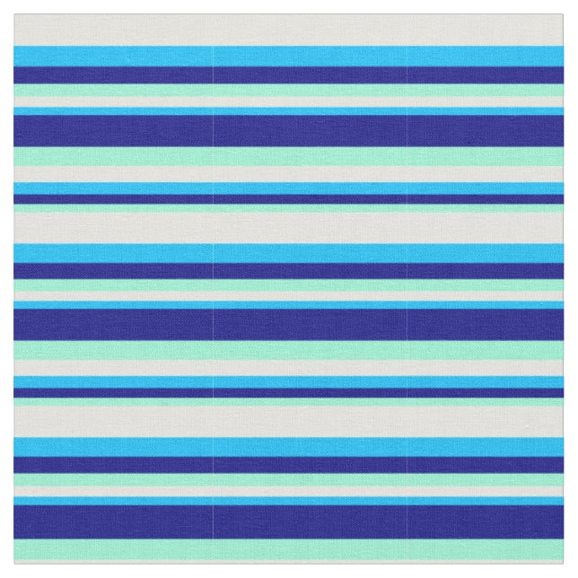 Tecido Aquamarino, Azul, Azul Céu Profundo e Ciano Claro (Detalhe)