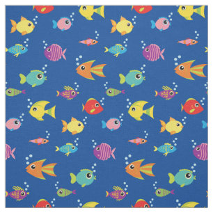 Tecido Aquário Tropical do Infantil de Peixes