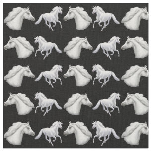Tecido árabe branco elegante do cavalo