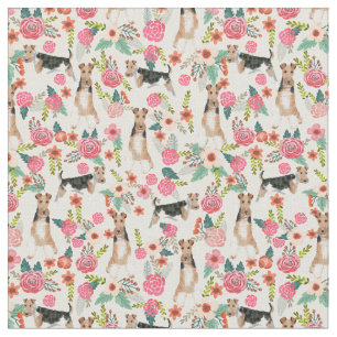Tecido arame farpado terrier vintage natas