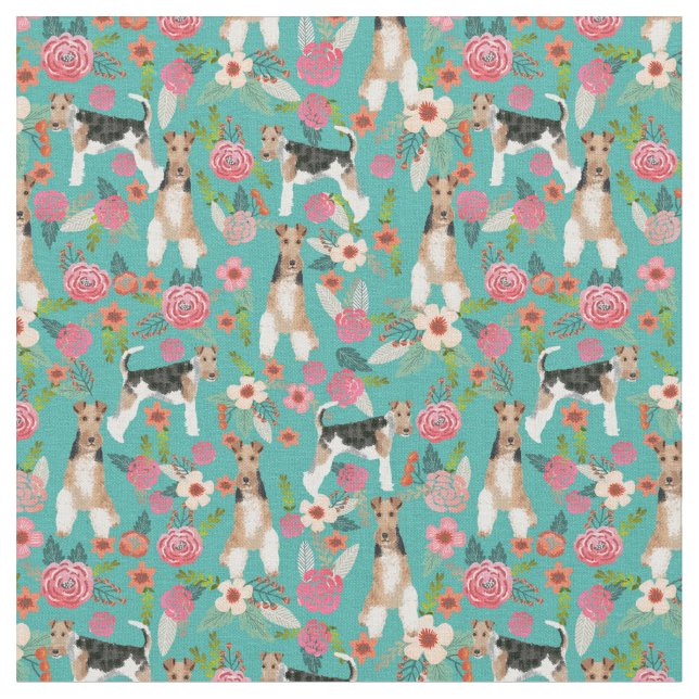Tecido arame farpado territ vintage florals turquoise (Detalhe)