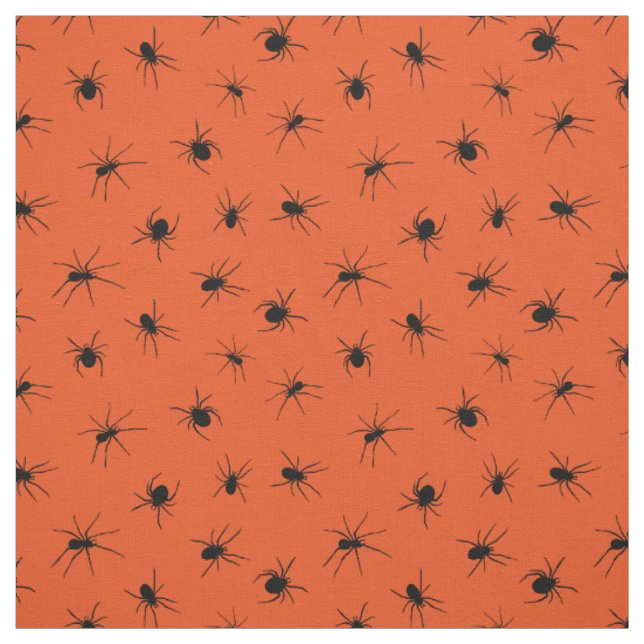 Tecido Aranhas Negras Assustadoras Patteradas no Dia das  (Modelo)