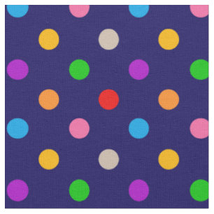 Tecido Arco-íris Colorido de Bolinhas Azul