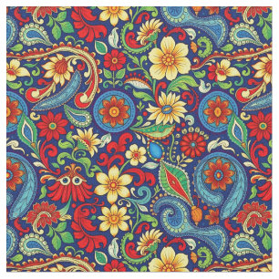 Tecido Arco-íris colorido Paisley