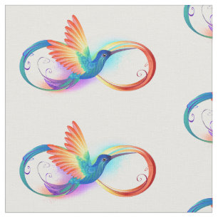 Tecido Arco-íris Hummingbird com símbolo Infinito