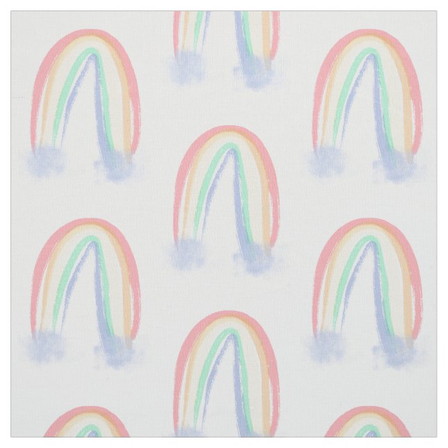 Tecido arco-íris pintado com aquarela pastel (Modelo)