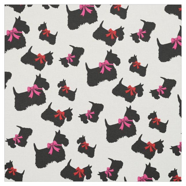 Tecido arco preto de Terrier escocês, vermelho/rosa (Modelo)