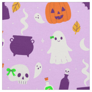 Tecido arco roxo fofo de halloween caveira fantasma