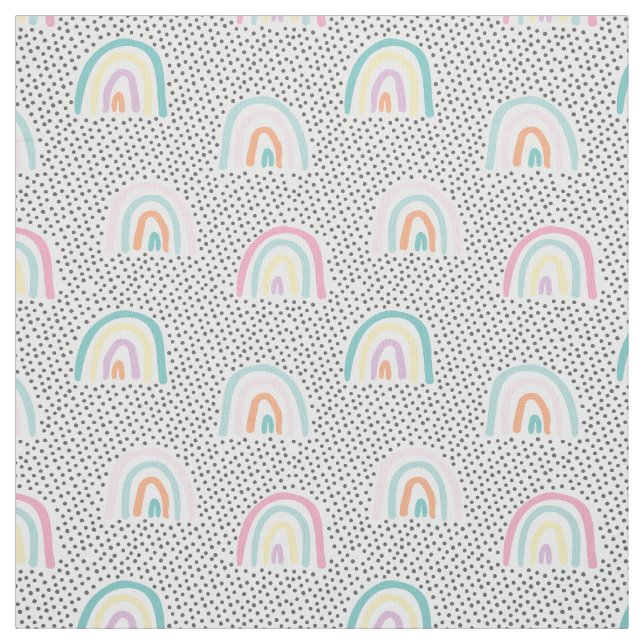 Tecido Arcos-da-índia e minúsculos pontos em cores pastos (Modelo)