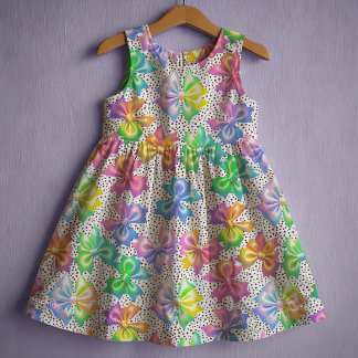 Tecido Arcos e bolinhas arco-íris