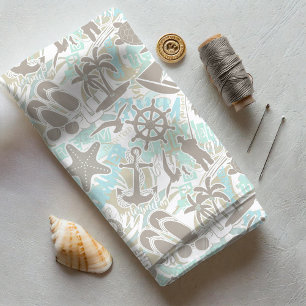 Tecido Areia Náutica de Colagem de Praia ID840