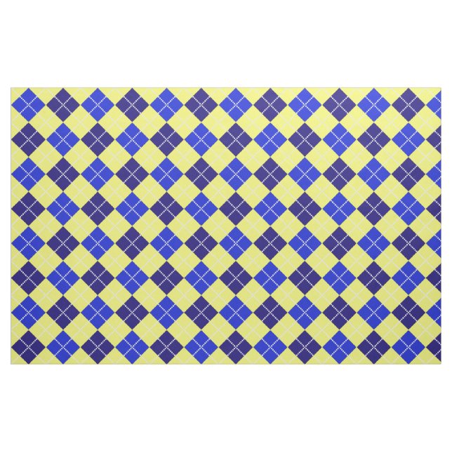 Tecido Argyle azul & Dourado (Fat Quarter)
